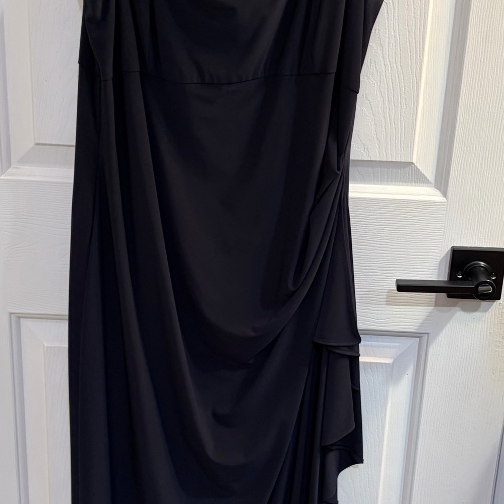 Alex Evenings Asymmetrical Navy Dress with Jacket - Picture 3 of 4